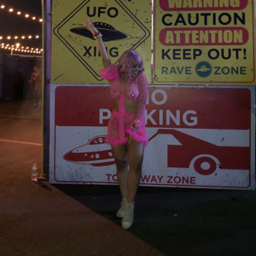 Hot pink pearl/rhinestone set